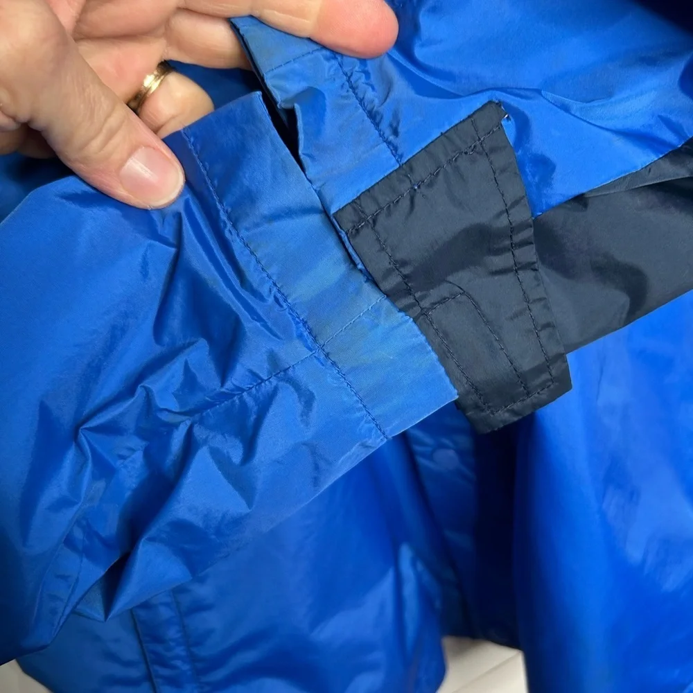 Vtg The North Face Blue & Teal Colorblock Hooded Windbreaker size large